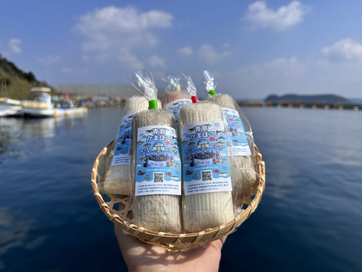 材料は魚と塩だけ！青島だけの特別なかまぼこと子どもたちの絵がコラボレーション！